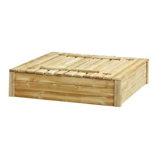 Zandbak Tom met deksel/zitbank 120x120x30 cm