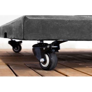 Parasolvoet Black Granite 100 kg met 4 wielen