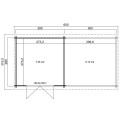 Blokhut Kessel 34 mm, 600x300 cm incl. overkapping 300 cm Blank