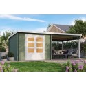 Blokhut Kessel 34 mm, 600x300 cm incl. overkapping 300 cm Greengrey-White