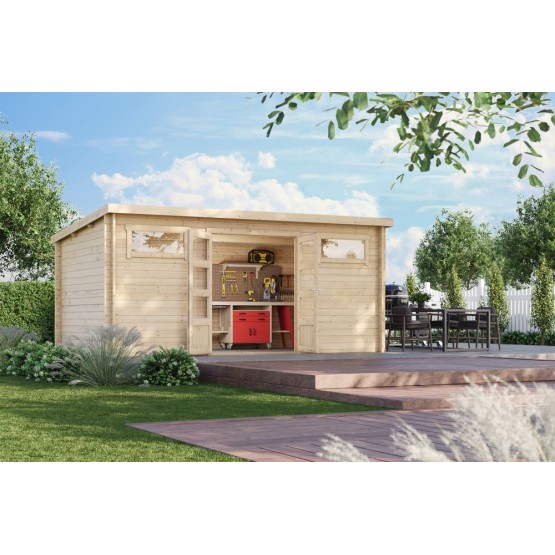 Tuinhuis Helden 34 mm, 500x300 cm Blank