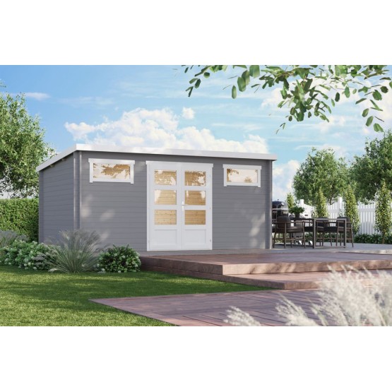 Tuinhuis Helden 34 mm, 500x300 cm  Lightgrey-White