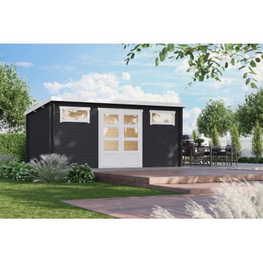 Tuinhuis Helden 34 mm, 500x300 cm Darkgrey-White