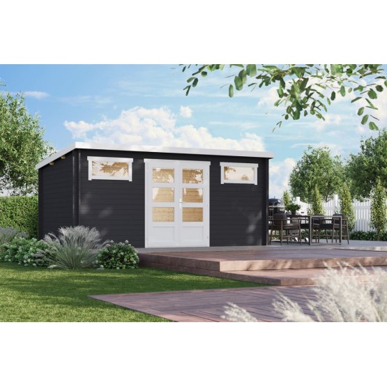 Tuinhuis Helden 34 mm, 500x300 cm Darkgrey-White