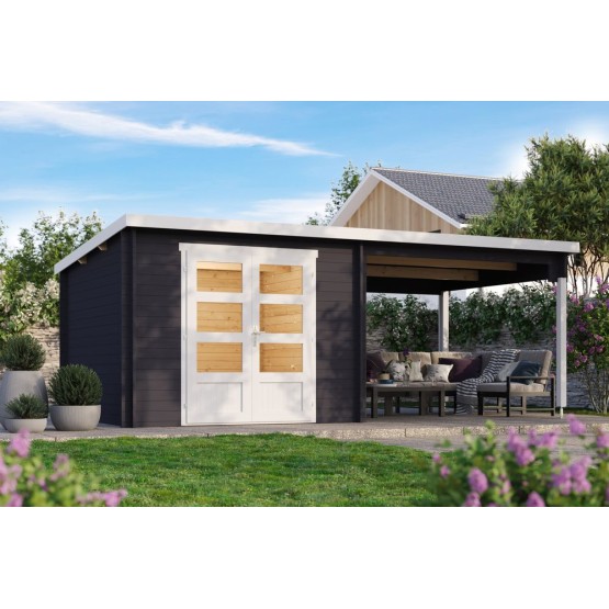 Tuinhuis Helden 34 mm, 500x300 cm Darkgrey-White