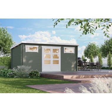 Tuinhuis Helden 34 mm, 500x300 cm Greengrey-White