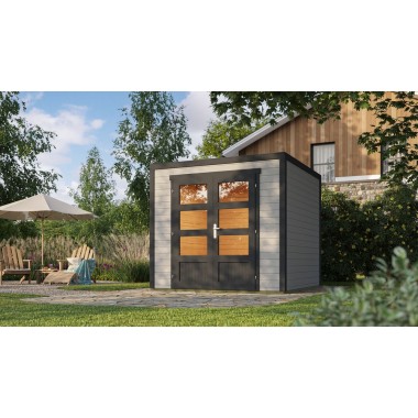 Tuinhuis Mesch 1  250x250 cm Lightgrey-Darkgrey