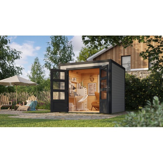 Tuinhuis Mesch 1  28 mm, 250x250 cm Lightgrey-Darkgrey