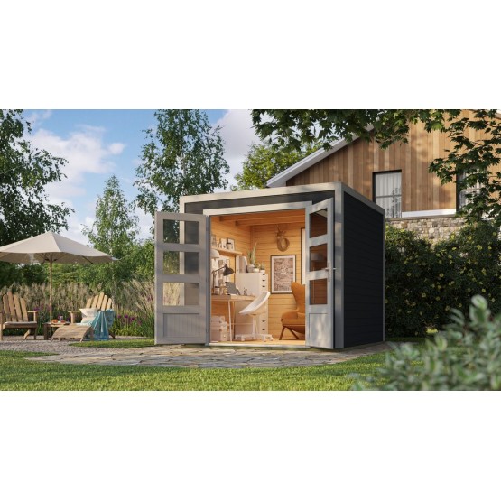 Tuinhuis Mesch 1  28 mm, 250x250 cm Darkgrey-Lightgrey