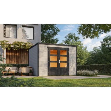 Tuinhuis Mesch 2 300x300 cm Lightgrey-Darkgrey