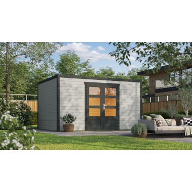 Tuinhuis Mesch 3  28 mm, 400x300 cm Lightgrey-Darkgrey