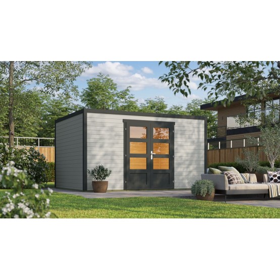 Tuinhuis Mesch 3  300x300 cm Lightgrey-Darkgrey