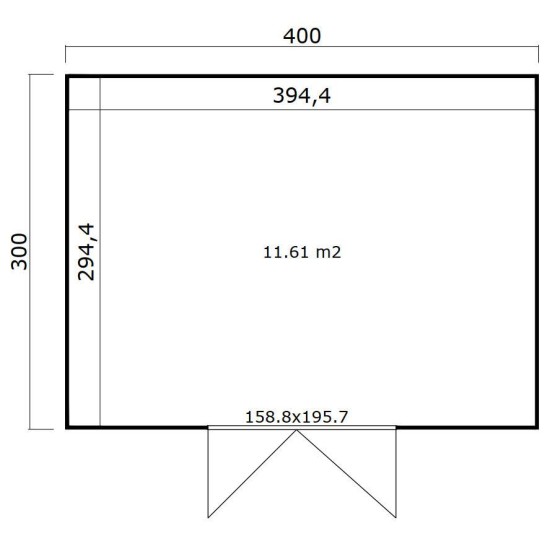 Tuinhuis Mesch 3  300x300 cm Lightgrey-Darkgrey