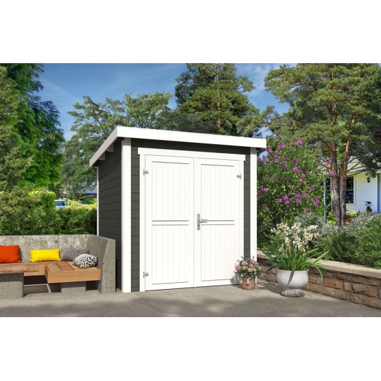 Blokhut Roos 1  200x200 cm 28mm Green Grey-Wit