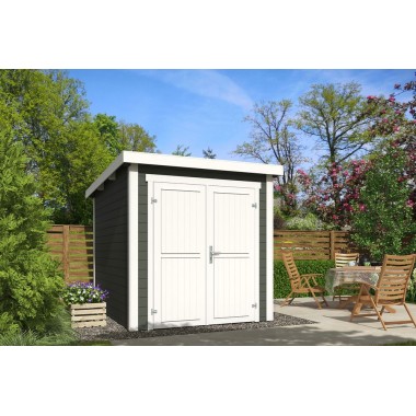 Blokhut Roos 2  200x250 cm 28mm Green Grey-Wit