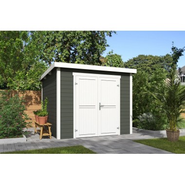 Blokhut Roos 4  250x250 cm 28mm Green Grey-Wit