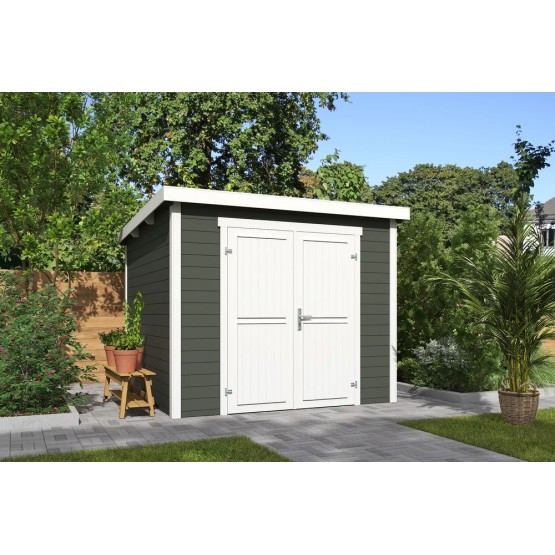 Blokhut Roos 4  250x250 cm 28mm Green Grey-Wit