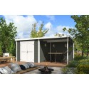 Blokhut Dahlia 2 + Overkapping 500x250 28 mm Green Grey-Wit