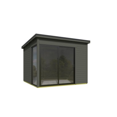 Blokhut Lelie 295x295 cm 28 mm Green Grey