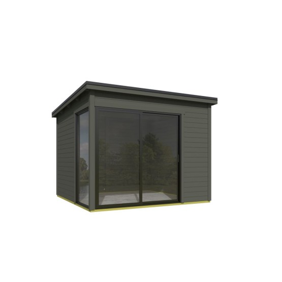 Blokhut Lelie 295x295 cm 28 mm Green Grey