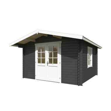 Blokhut Beesel 1  40 mm, 350x350 cm Darkgrey-White