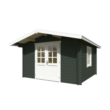 Blokhut Beesel 1  40 mm, 350x350 cm Greengrey-White