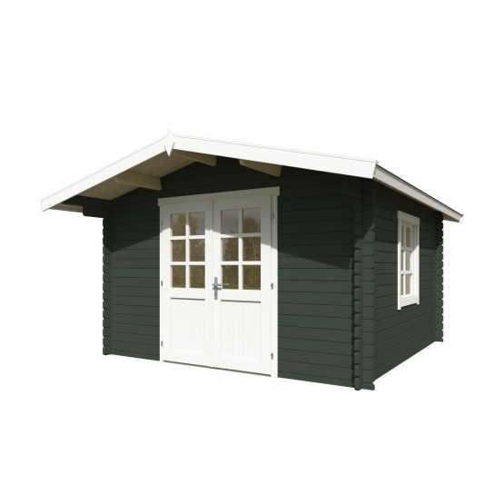 Blokhut Beesel 1  40 mm, 350x350 cm Greengrey-White