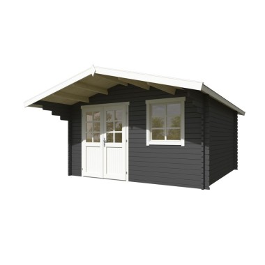 Blokhut Beesel 2  40 mm, 410x410 cm Darkgrey-White