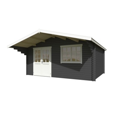 Blokhut Beesel 3  40 mm, 505x410 cm Darkgrey-White