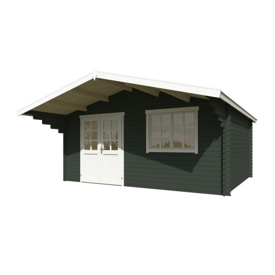 Blokhut Beesel 3  40 mm, 505x410 cm Greengrey-White