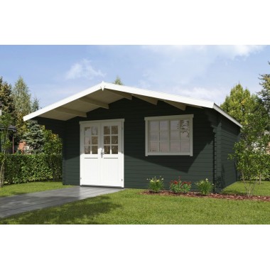 Blokhut Beesel 3  40 mm, 505x410 cm Greengrey-White