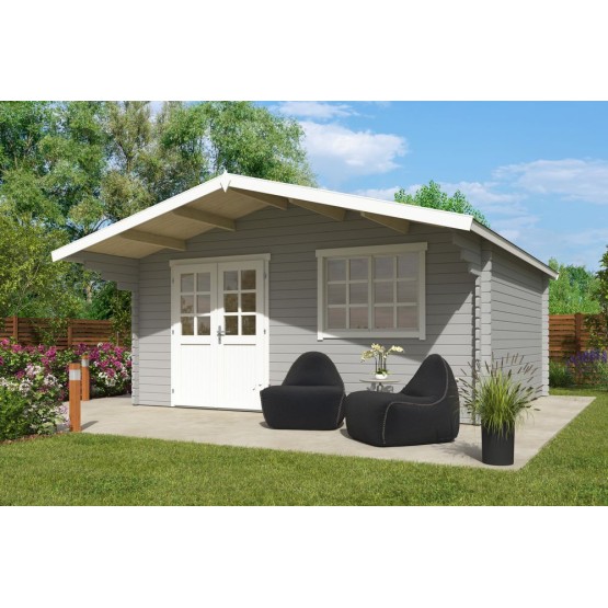 Blokhut Beesel 4  40 mm, 505x445 cm Lightgrey-White