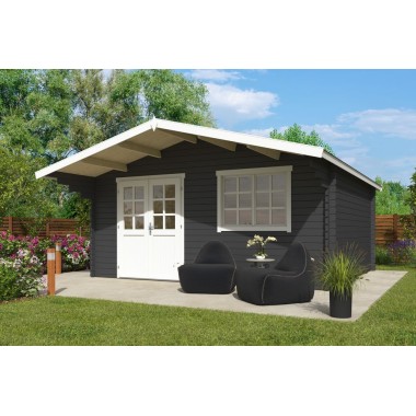 Blokhut Beesel 4  40 mm, 505x445 cm Darkgrey-White