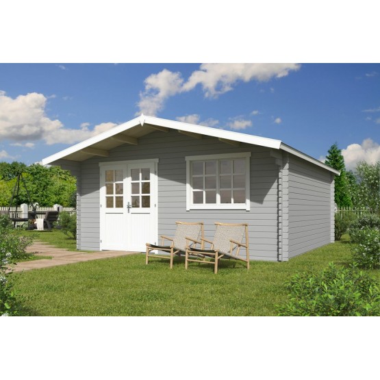 Blokhut Beesel 5  40 mm, 505x505 cm Lightgrey-White