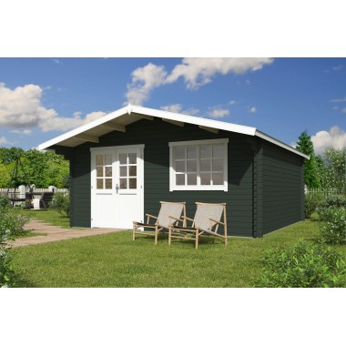 Blokhut Beesel 5  40 mm, 505x505 cm Greengrey-White