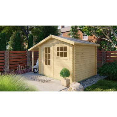 Blokhut Lars 28 mm, 300x260 cm Blank