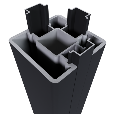 NewTechWood aluminium poortpaalset  zwart 8x8x270 cm
