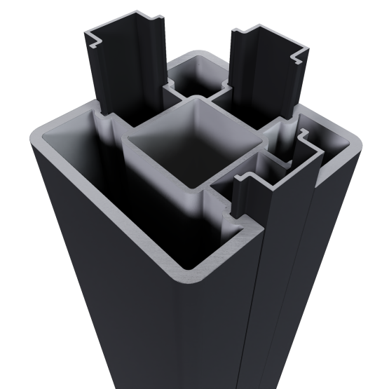 NewTechWood aluminium poortpaalset  zwart 8x8x270 cm