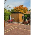 Composiet Tuinhuis 220x210 cm, Hoogte 226,5 cm Teak