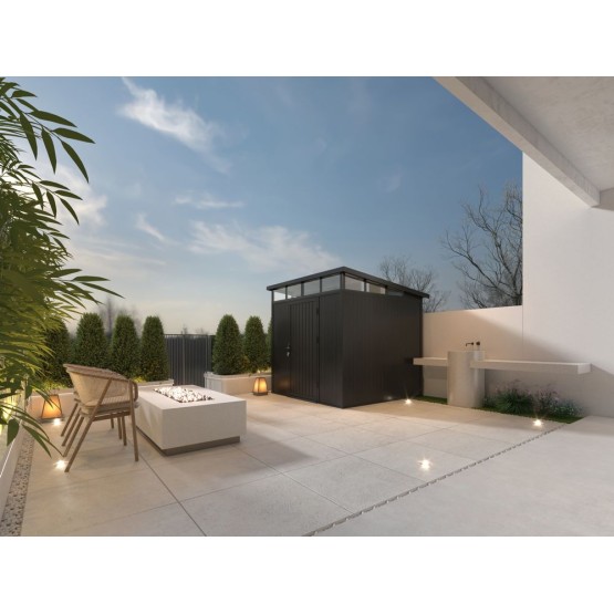 Composiet Tuinhuis 220x210 cm, Hoogte 265 cm Ebony Zwart