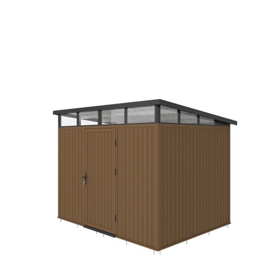 Composiet Tuinhuis 283x210 cm,  Hoogte 226,5 cm Teak