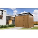Composiet Tuinhuis 283x210 cm,  Hoogte 226,5 cm Teak