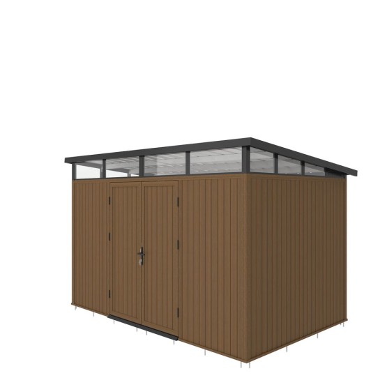 Composiet Tuinhuis 344x210 cm,  Hoogte 226,5 cm Teak