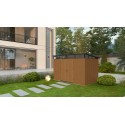 Composiet Tuinhuis 344x210 cm,  Hoogte 226,5 cm Teak