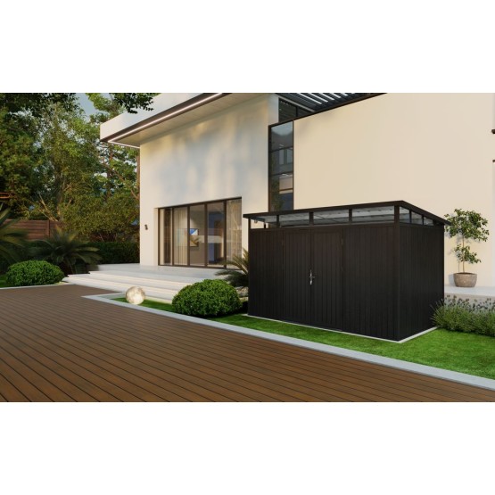 Composiet Tuinhuis 344x210 cm,  Hoogte 226,5 cm Ebony Zwart