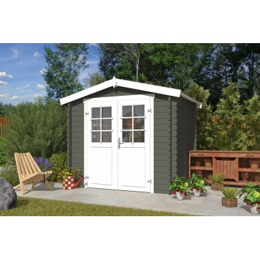 Blokhut Swalmen 250x195 cm Geverfd Carbon Grey-Wit