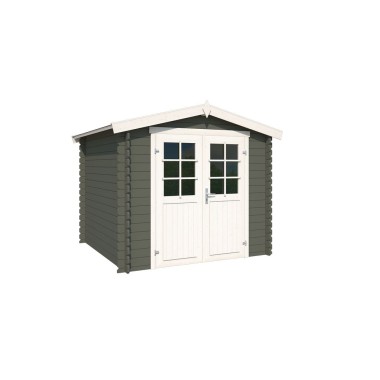 Blokhut Swalmen 250x250 cm Geverfd Carbon Grey-Wit