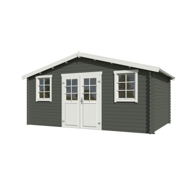 Blokhut Venlo 500x320 cm Geverfd Carbon Grey-Wit
