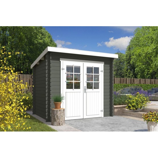 Blokhut Elsloo 250x195 cm Geverfd Carbon Grey-Wit