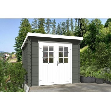 Blokhut Elsloo 250x250 cm Geverfd Carbon Grey-Wit
